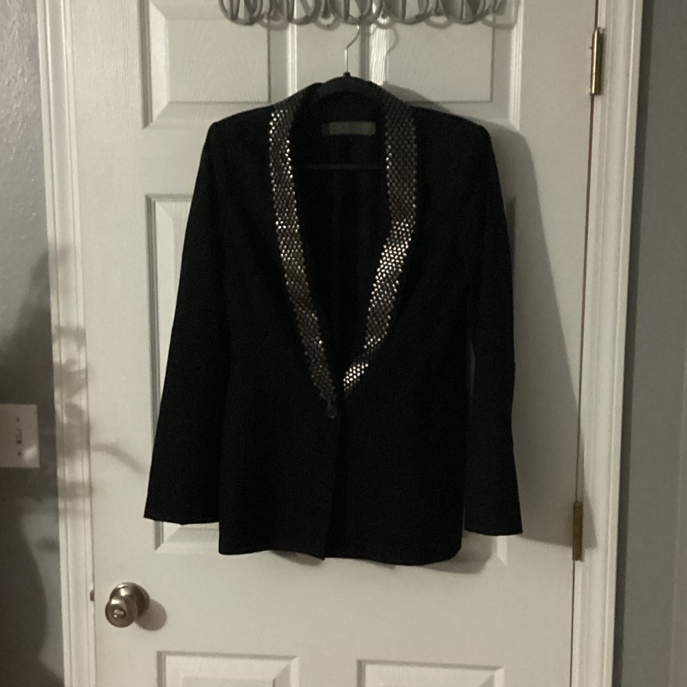Zara Black Blazer with Silver Detailing